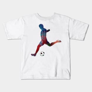 Football player sport art #football #soccer Kids T-Shirt